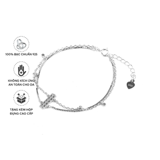 Lắc Tay Bạc Blue Peach Chain LT433