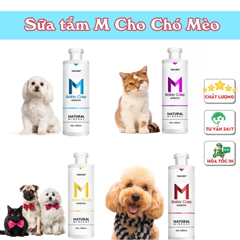 [Mã PETMNGOCBOI97 giảm 15% đơn 500k]Sữa Tắm cho chó, mèo Yaho M Royal Care, dưỡng lông, thơm lâu,an toàn..