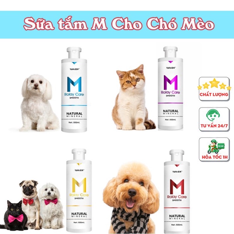 ữa Tắm cho chó, mèo Yaho M Royal Care, dưỡng lông, thơm lâu,an toàn..