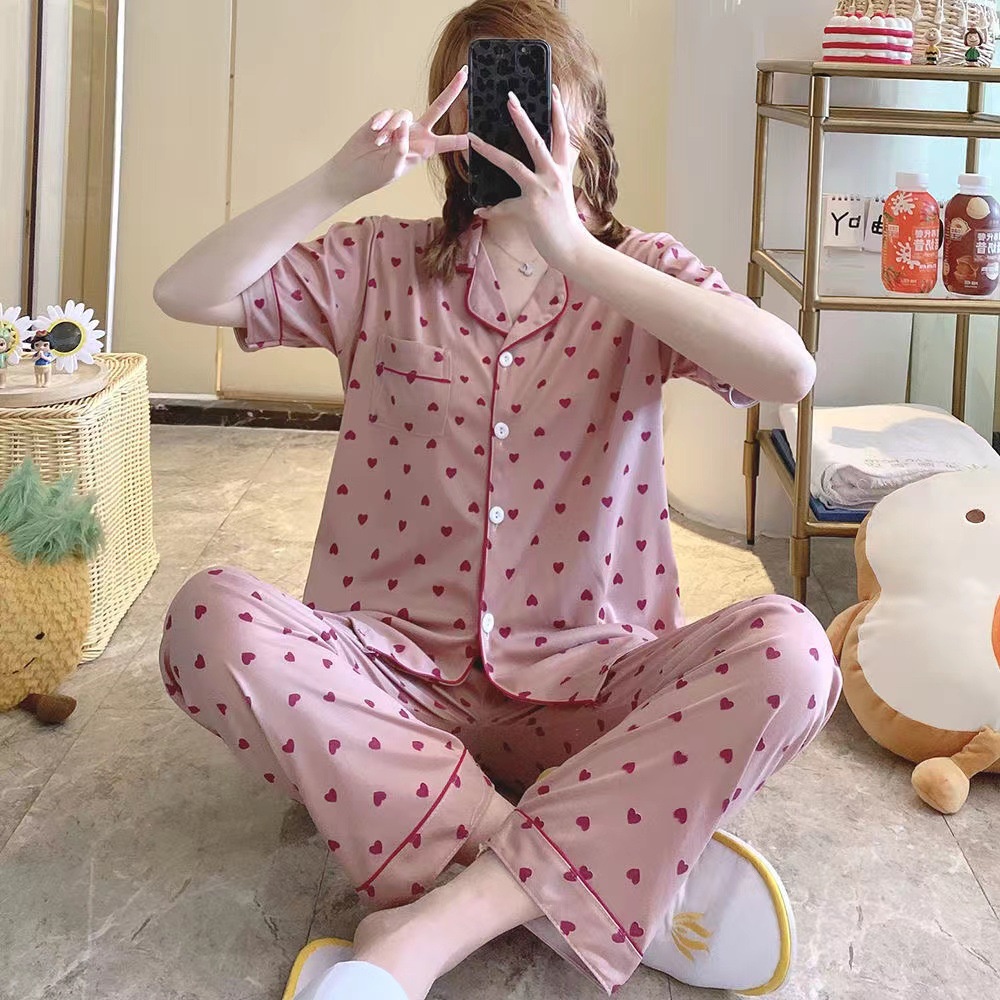 Đồ bộ pijama tay ngắn quần dài chất thun sữa mềm