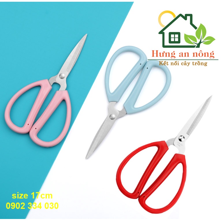 Kéo gia đình bằng thép không gỉ, dùng trong gia đình, văn phòng, học sinh, làm vườn, tiện dụng,  size 17cm