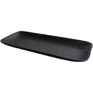 Dĩa Chữ Nhật dài size 27x11.4cm nhựa Melamine kiểu Nhám đen/Vân gỗ