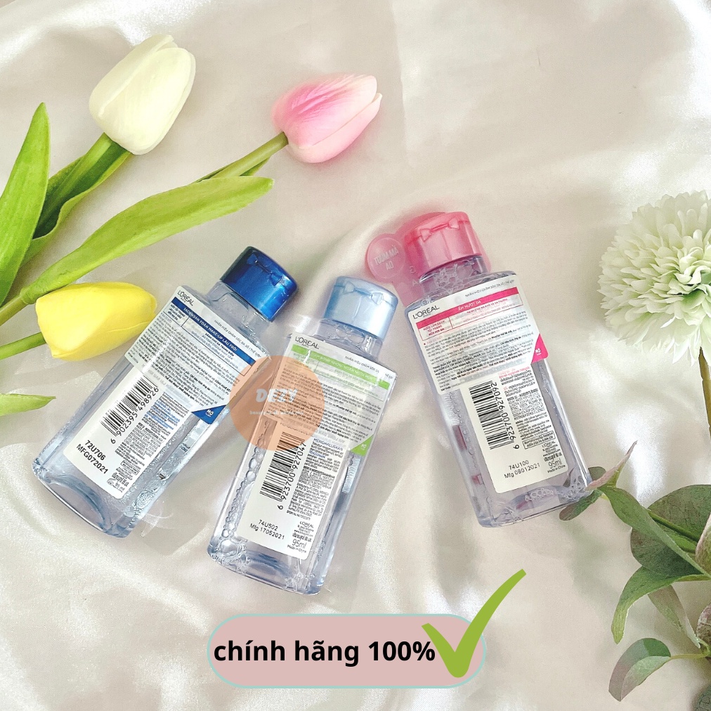 Nước Tẩy Trang Loreal 95ml Micellar Water - L oreal CHÍNH HÃNG Cleanser L oréal Paris Chăm Sóc Da Skincare Lo real Dezy