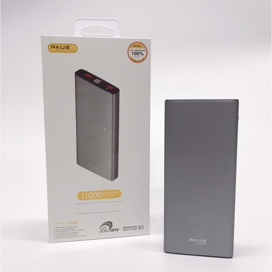 Pin Dự Phòng Akus 10.000mAh - A10 Mẫu mới