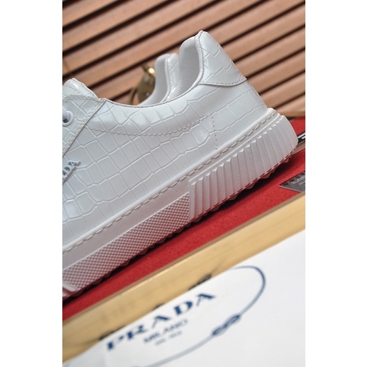 Giày thể thao nam thương hiệu Prada cao cấp da thật dập vân da cá sấu