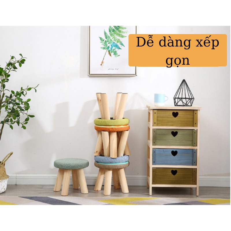 Ghế Nhỏ 3 Chân Gỗ Cao Cấp