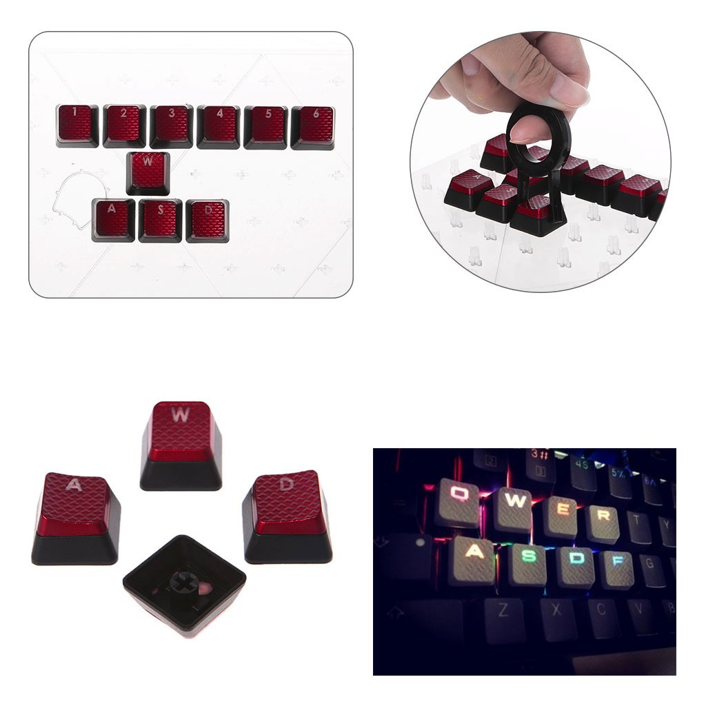 10Pcs/Pack Keycaps for Corsair K70 K65 K95 G710 RGB STRAFE Mechanical Keyboard