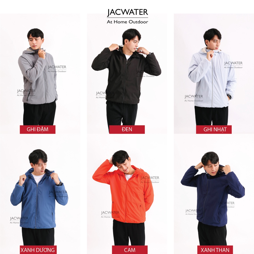 Áo khoác gió lót lông mềm nữ nam form rộng mùa đông chống nước cản bụi JACWATER V480