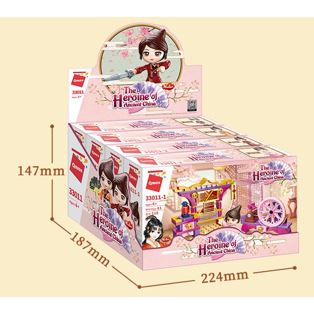 Đồ chơi xếp hình, lắp ráp Qman 33011 Cuộc sống của Hoa Mộc Lan (473 mảnh ghép)