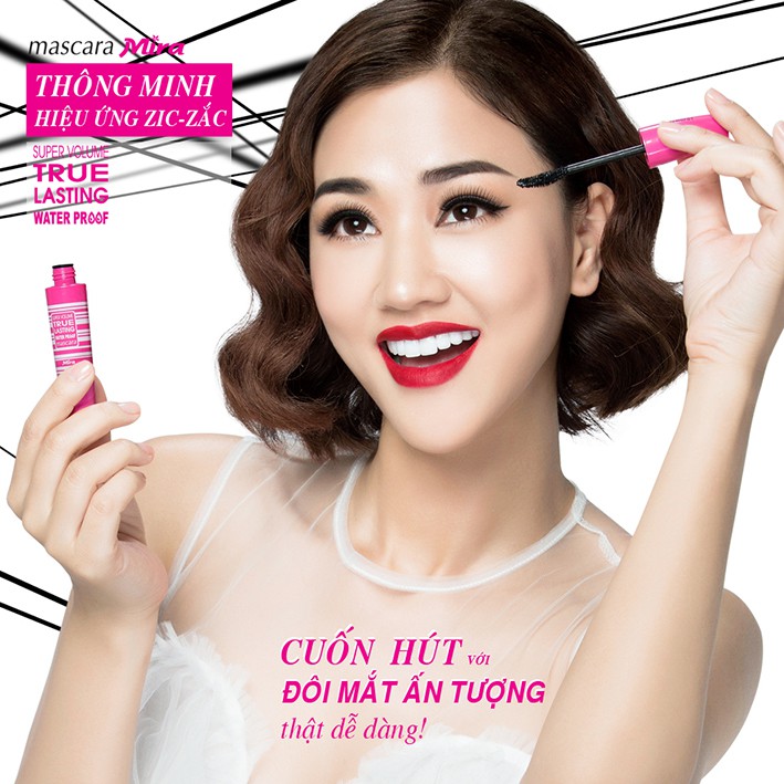 Mascara thông minh Mira Super Volume True Lasting Water Proof Hàn Quốc 8ml - Hàng chính hãng