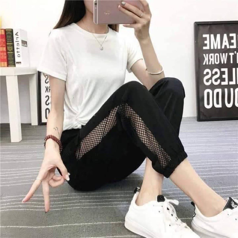 Quần cát sạn phối lưới , quần dáng dài