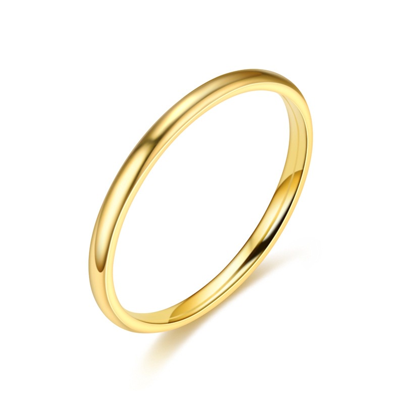 Nhẫn Cưới Mỏng Bằng Thép Titan 2mm Thời Trang Cho Unisex 1207R3 #
