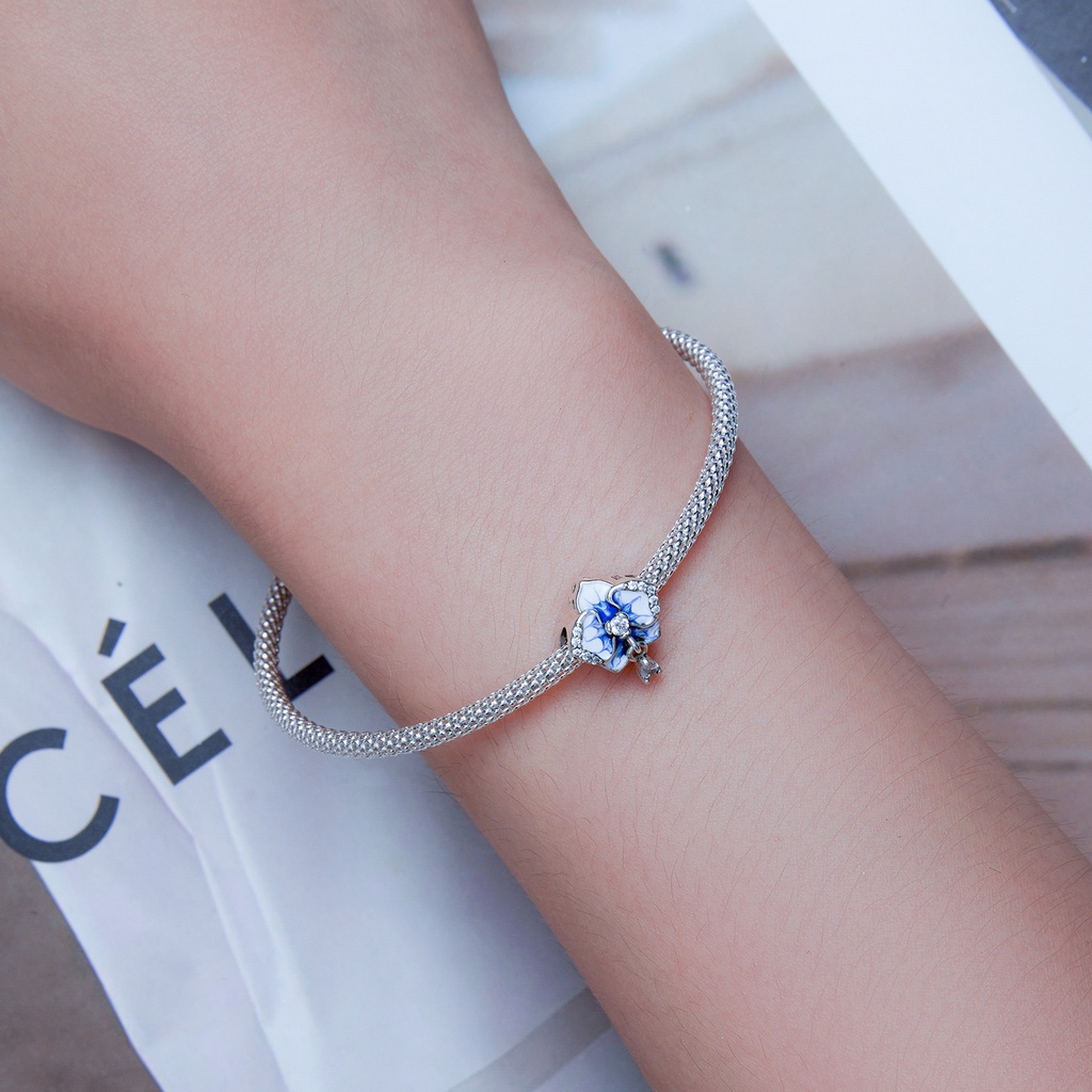 BAMOER Hạt bạc 925 Thời Trang Dùng Làm Trang Sức DIY