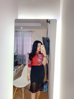 Chân váy lai ren, chân váy công sở