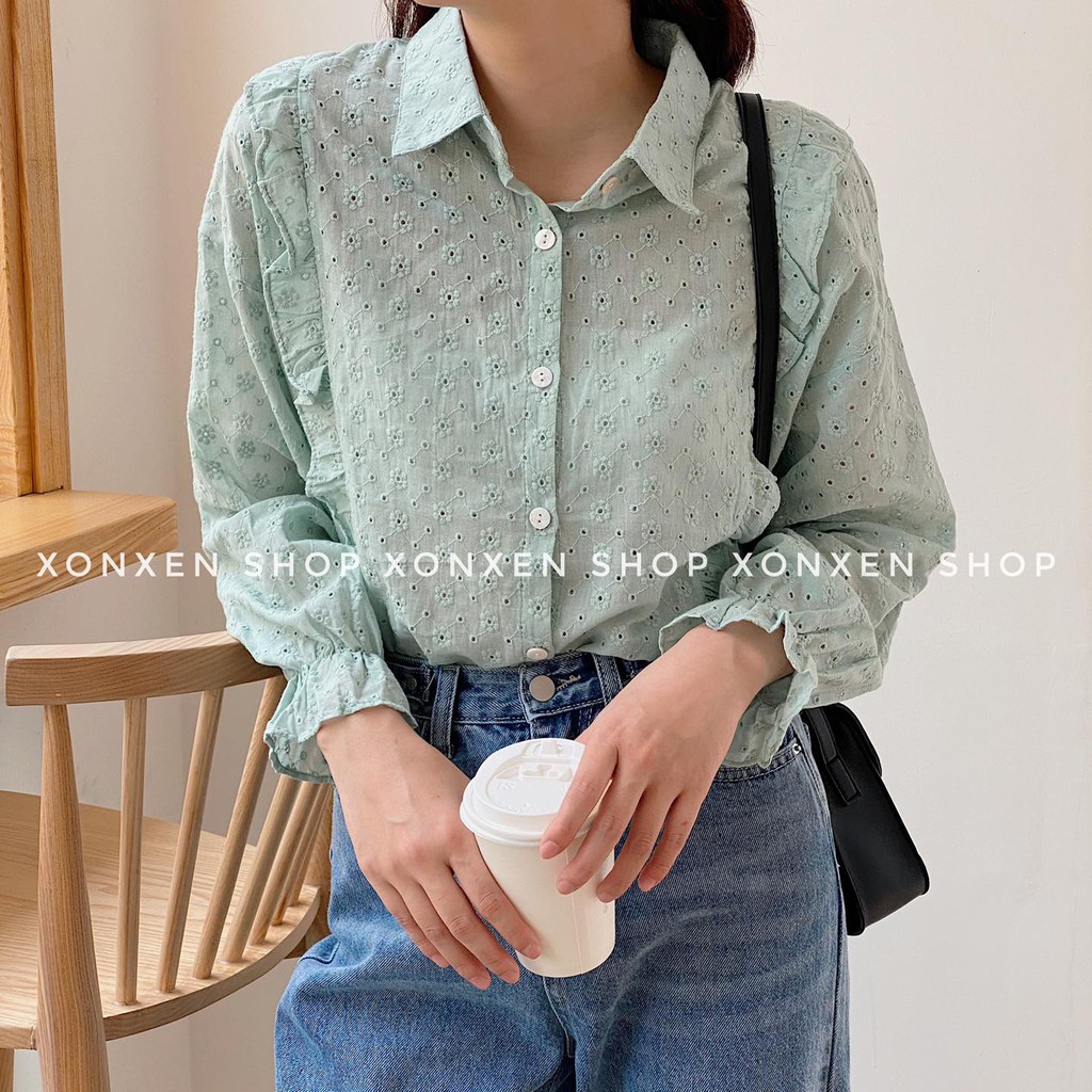 VIP Áo kiểu bèo bên Xonxen shop chất vải xô mềm free size, mã 325