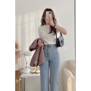 Áo len đũa cổ tròn cộc tay basic