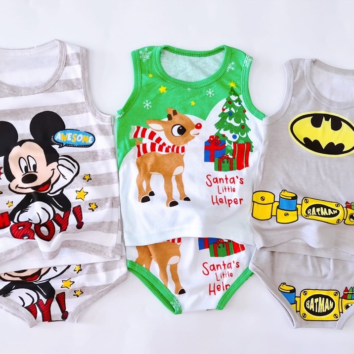 Đồ Bộ Bé Trai Set Áo Ba Lỗ Kèm Quần Disney Cho Bé Trai 1-4 Tuổi S1165
