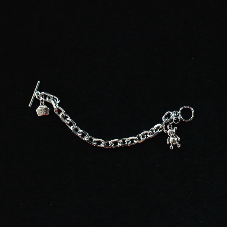 Vòng Tay Gắn Mặt Hình Gấu Cá Tính Phong Cách Retro