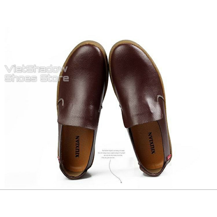 Giày slip on da nam - Giày lười nam da bò - 3 màu (đen), (nâu) và (xanh) - Mã sản phẩm 912