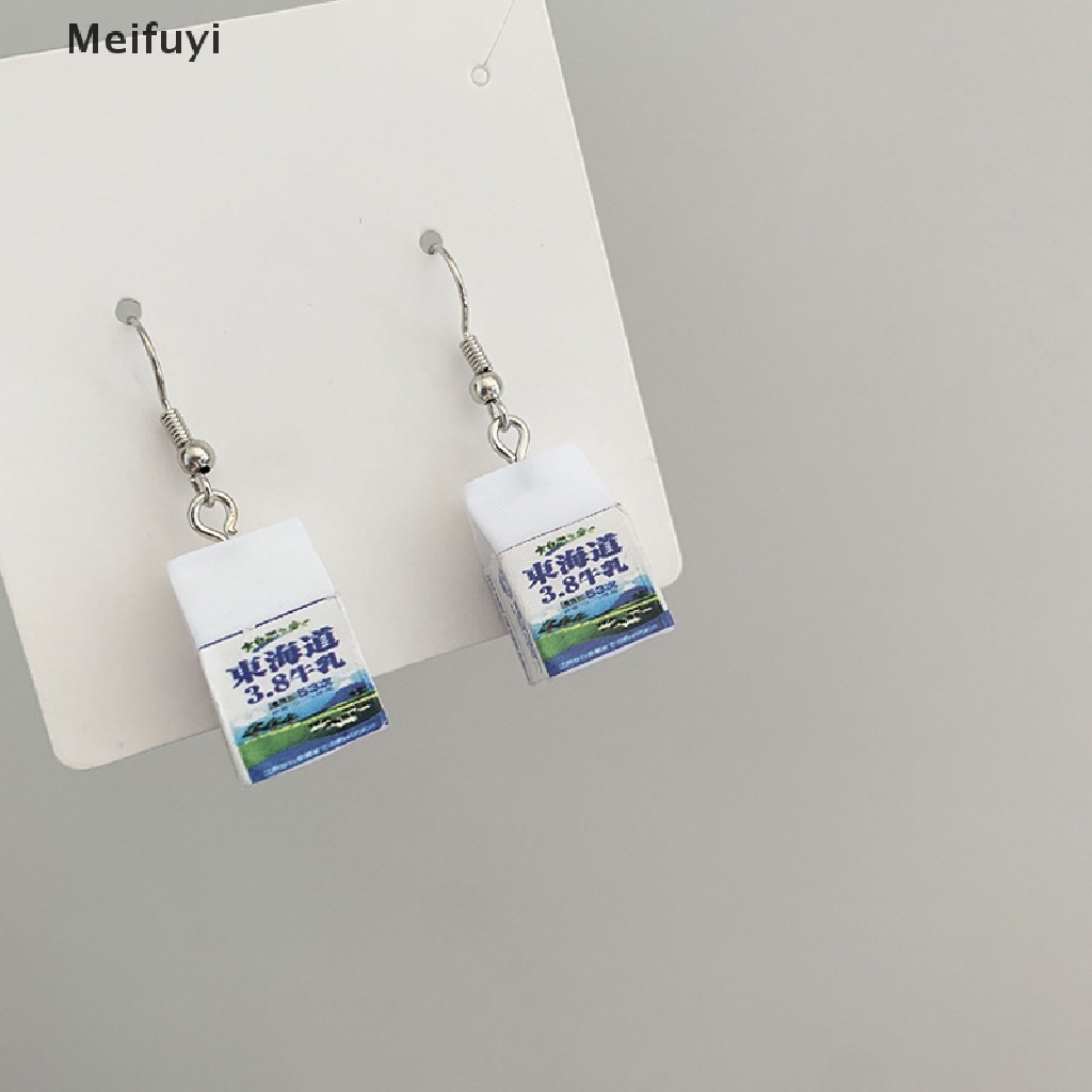 Bông tai hình bình sữa dễ thương bằng nhựa resin VN439