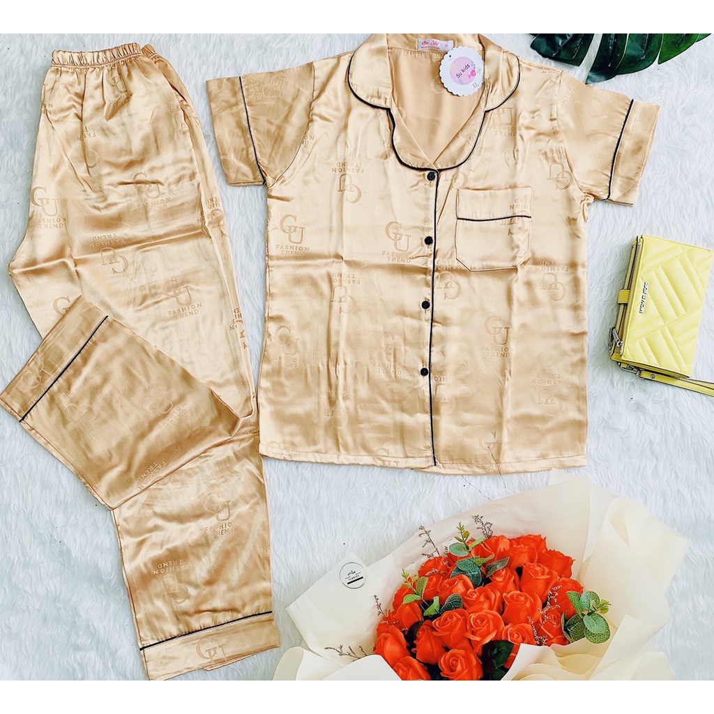 [ SALE SỐC ] Bộ Đồ Pijama Tay Ngắn Quần Dài Lụa Gấm - Thoải Mái Nhẹ Nhàng | BigBuy360 - bigbuy360.vn