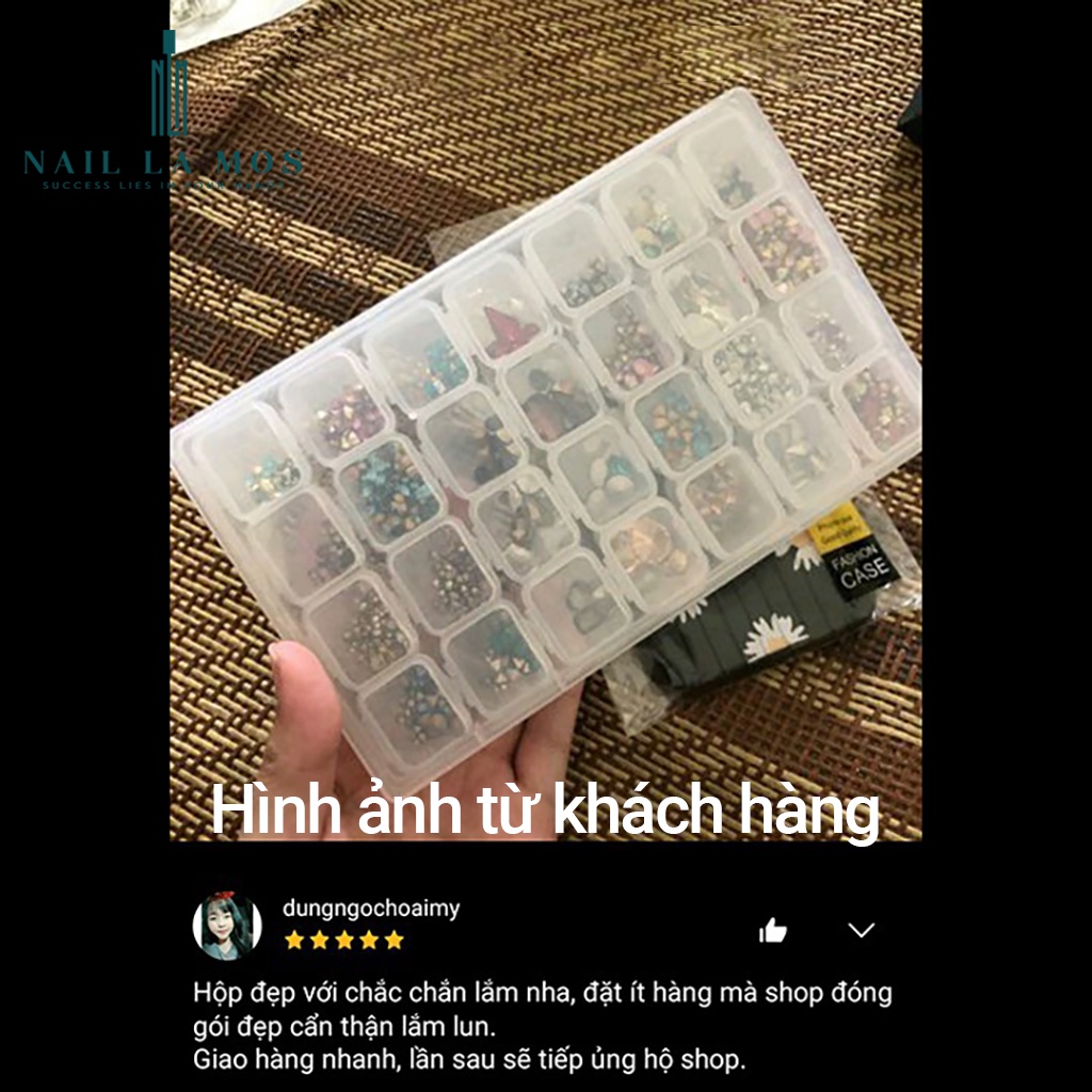 Hộp nhựa đựng đá, charm, phụ kiện nail 28 ô