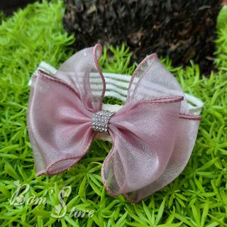 Băng đô handmade nơ voan dây đá cho bé
