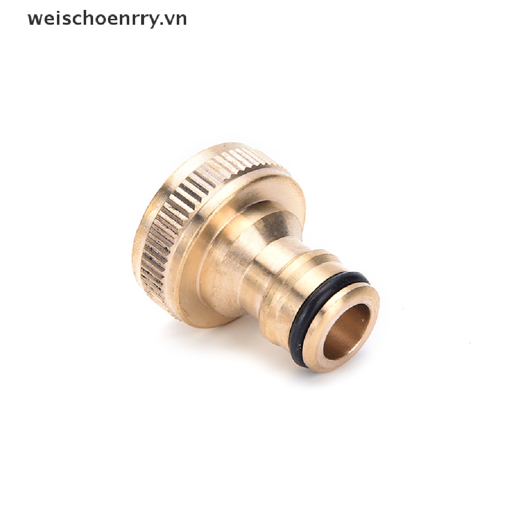 WW 2pcs 3/4&quot; Threaded Brass Tap Adaptor Garden Water Hose Pipe Connector Fitting WW