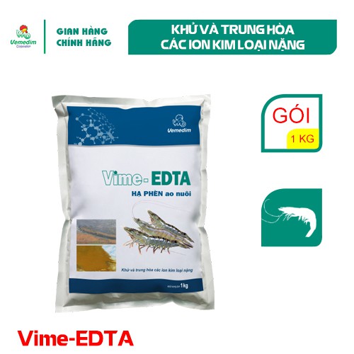 Vemedim Vime-EDTA dùng trung hòa các ion kim loại nặng ao nuôi tôm, gói 1kg