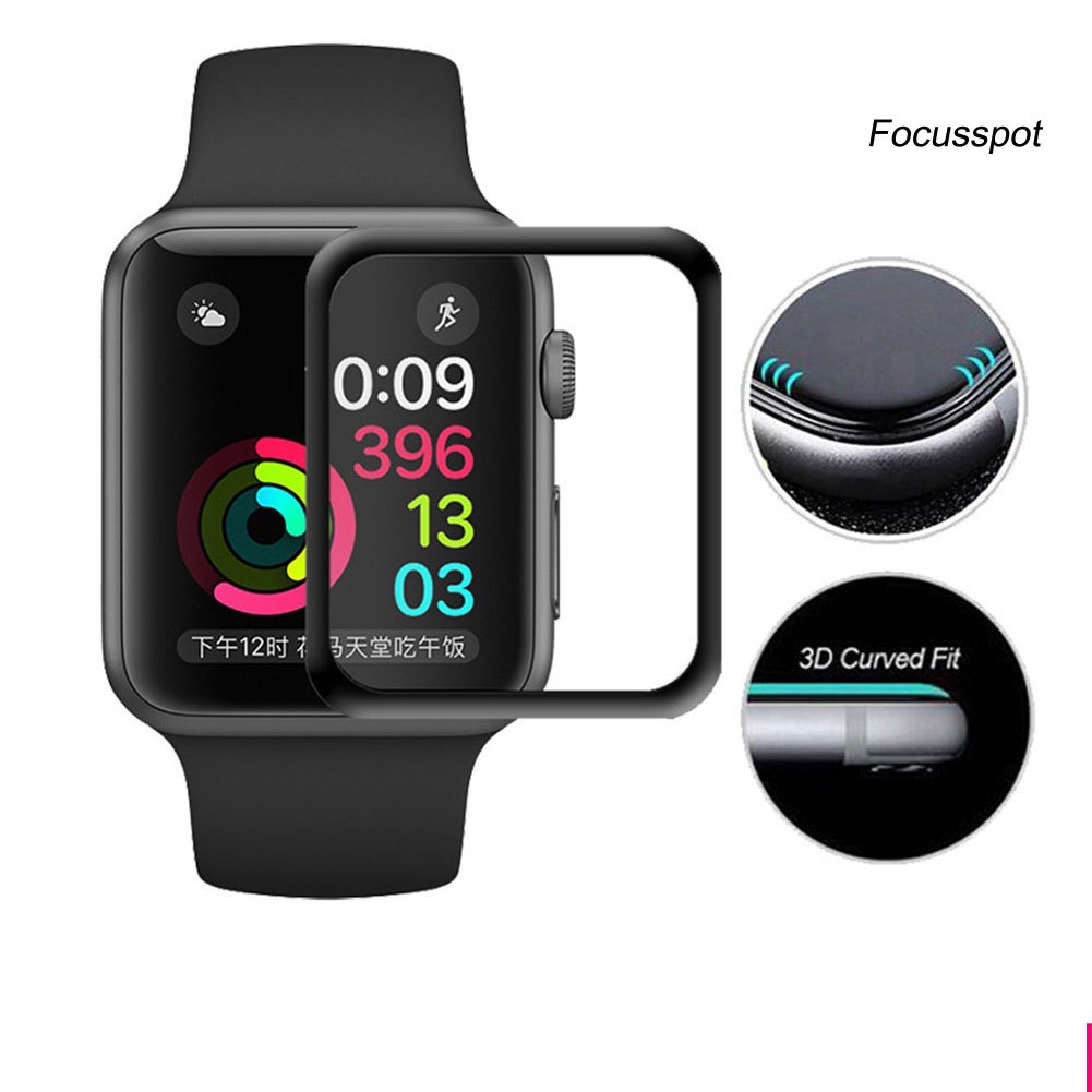 Kính Cường Lực Bảo Vệ Toàn Màn Hình Chống Trầy Xước Kiểu Cong 3d Cho Iwatch