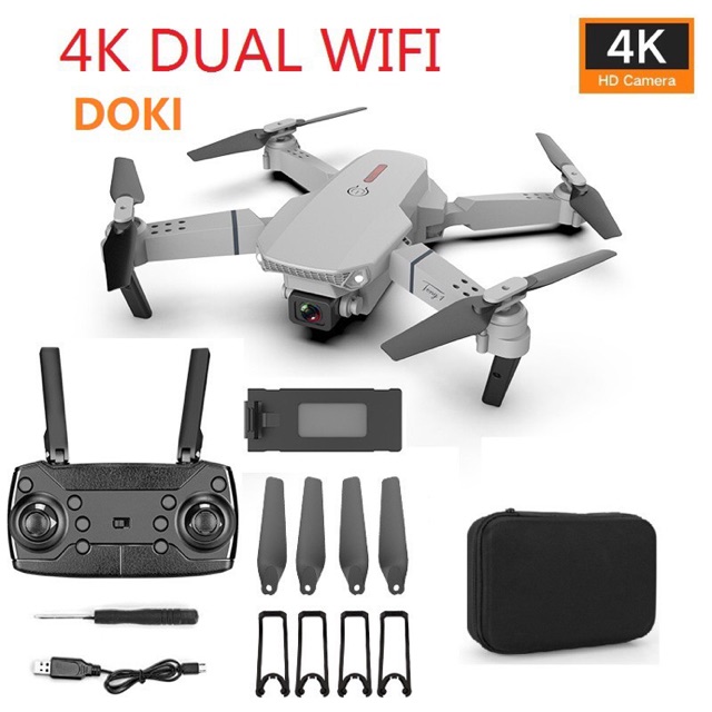 Flycam E88 Mini - camera 4K giá rẻ mắt quang - túi đựng