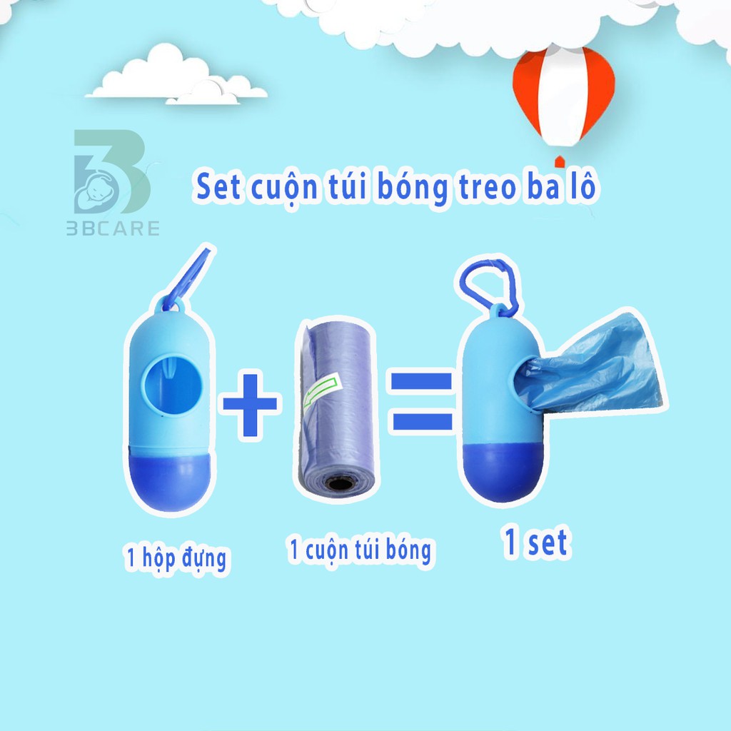 Set đựng túi bóng tiện lợi treo balo, xe đẩy