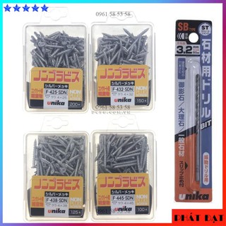 Ốc vít bắt tường, bê tông Unika M4 đầu bằng kèm mũi khoan mồi SB3.2mm (UNK)