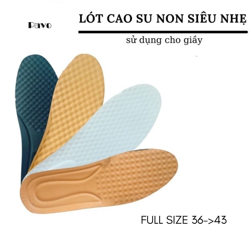 Lót giày thể thao sneaker chất liệu cao su non mềm êm chân đủ size(1 Đôi)