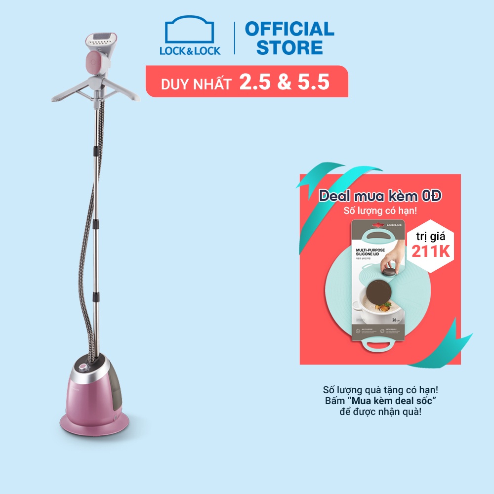 [Mã ELLOCKWL5 giảm 10% đơn 500K ] Bàn Ủi Hơi Nước Dạng Đứng Lock&amp;Lock ENI211