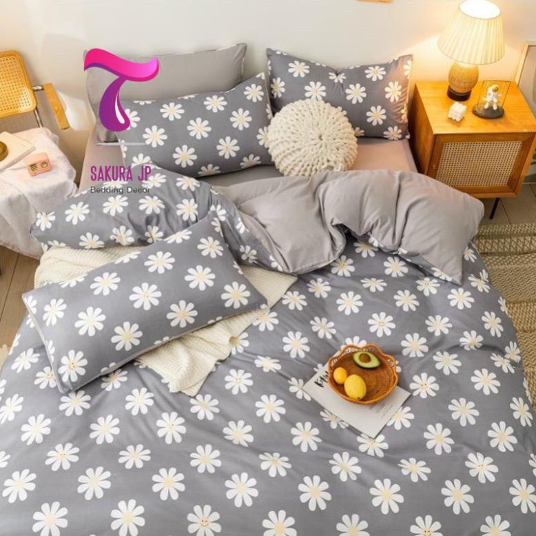 HÀNG MỚI- Set 4 món chăn ga gối cotton poly Vintage cao cấp Hàn Quốc-Chăn Ga Gối Poly