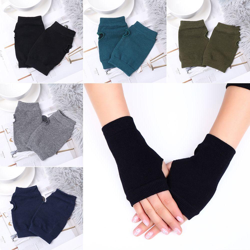Găng Tay Len Hở Ngón Thời Trang Thu Đông Cho Nữ