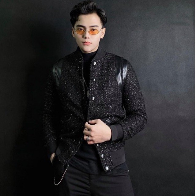 Áo khoác dạ tweed nhũ full ảnh thật - dáng Teddy kim tuyến