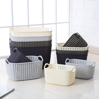 Plastic Rectangular Portable Food Storage Basket Desktop Storage Basket Washing Basket Bathroom Dirty Clothes Basket
