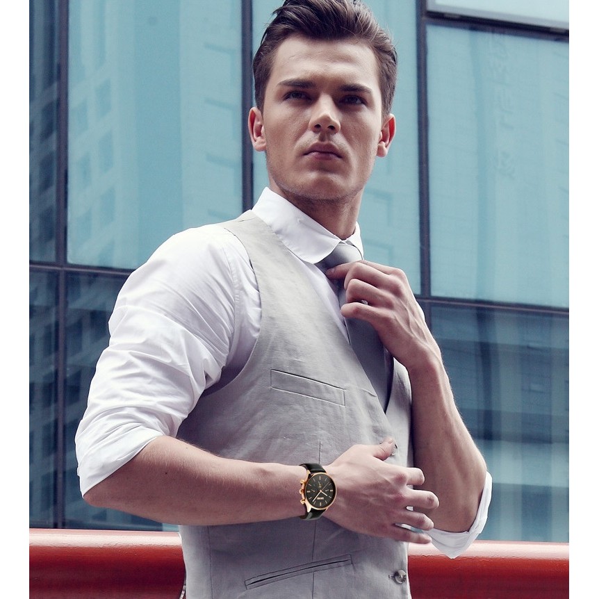 ĐỒNG HỒ NAM SKMEI DÂY DA - 6 KIM HOẠT ĐỘNG - NÂU, XANH, ĐEN