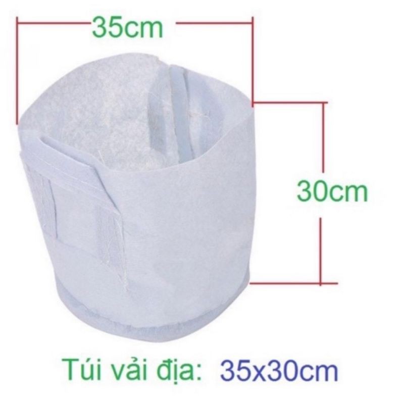 Set 5 túi vải địa trồng cây có 2 quai xách KT 30x35cm