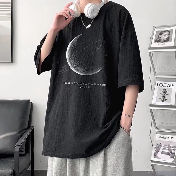 Áo phông nam phong cách hàn quốc from rộng simple in ấn áo thun unisex bigsize fashion áo phông nam trắng giá rẻ