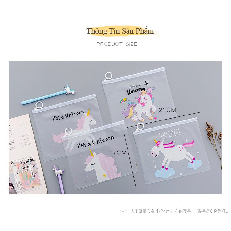 Quà MOMO tặng. TÚI ĐỰNG BÚT KHOÁ KÉO UNICORN DỄ THƯƠNG