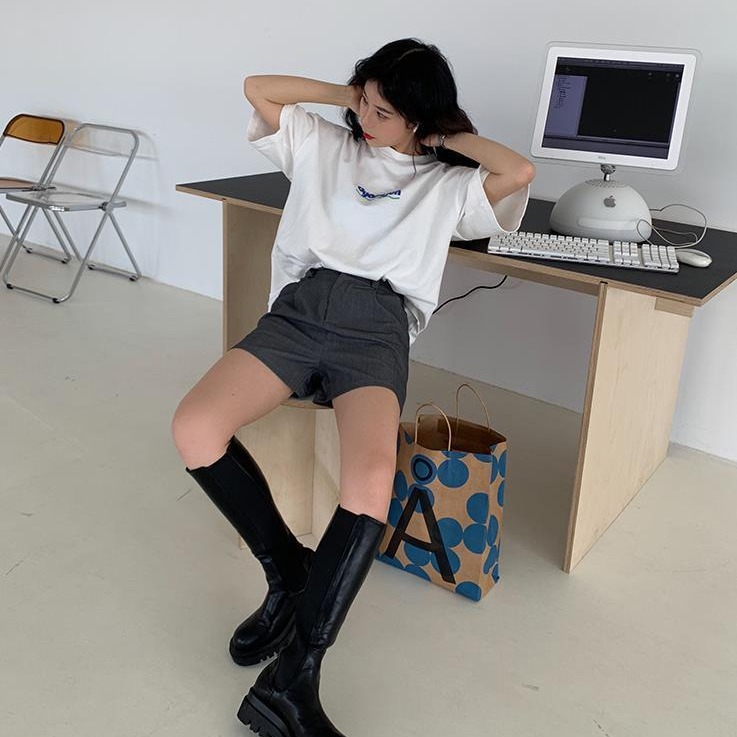 Áo Thun Nữ Ngắn Tay Cổ Tròn Thời Trang Hàn