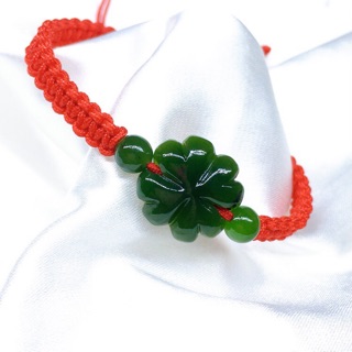 Vòng tay cỏ 4 lá may mắn  màu xanh may mắn
