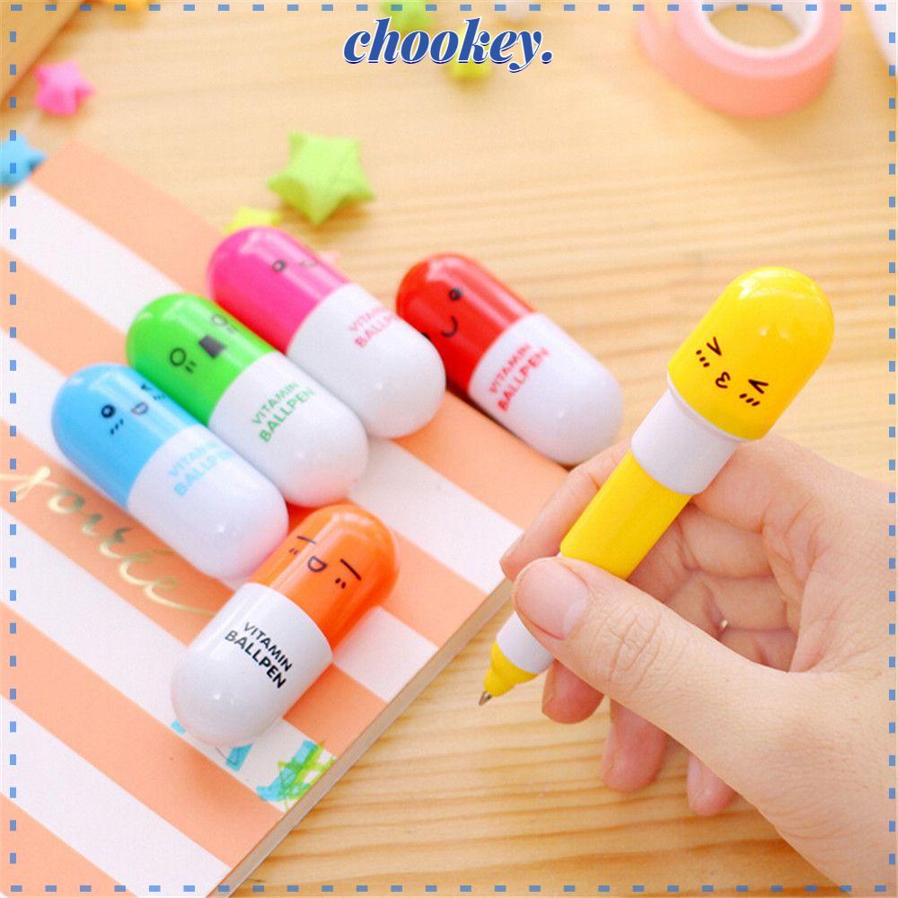 Bút bi hoạt hình dễ thương kiểu viên thuốc có thể thu gọn độc đáo sáng tạo dùng trong văn phòng/ trường học