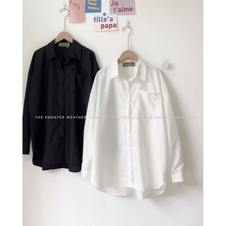 Sơ mi trơn oversize TSW (ảnh thật)
