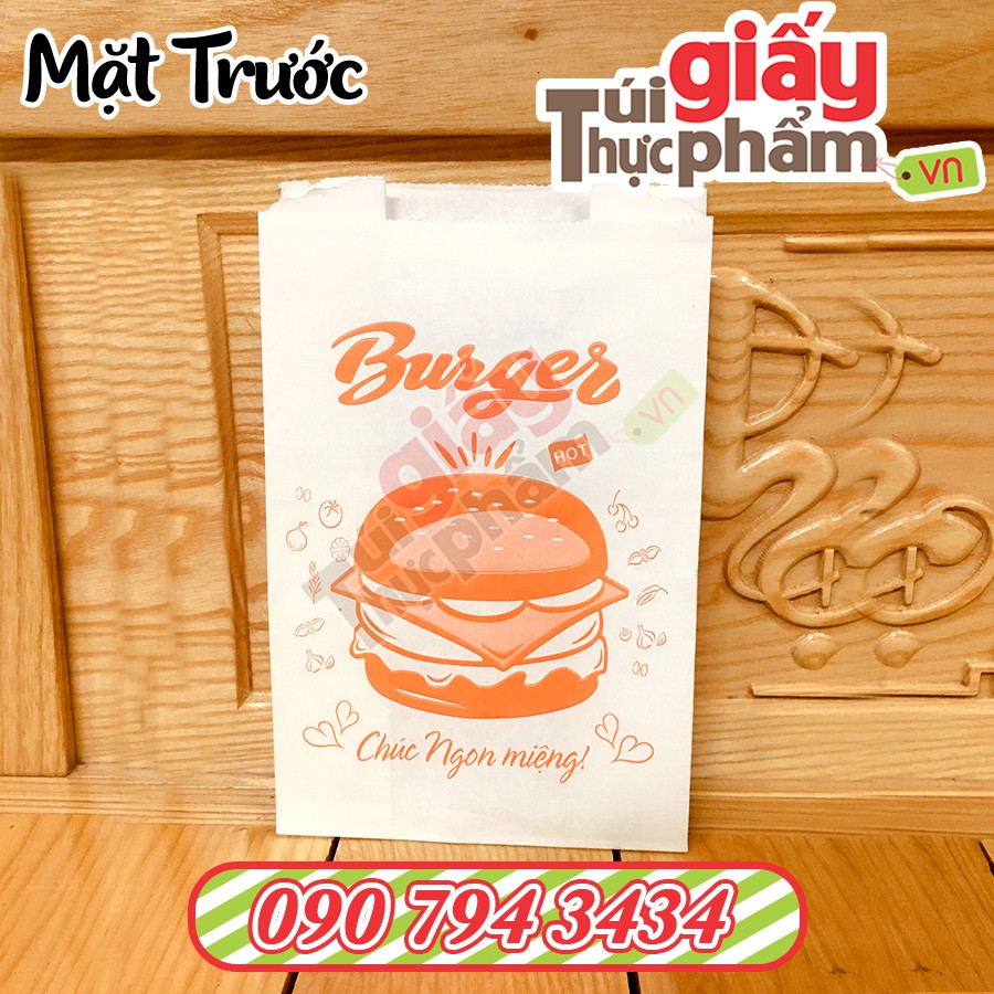1000 Túi Đựng Burger (giấy hút dầu MG - Hình Bánh)