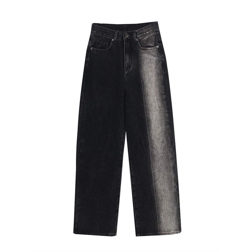 ☄▨Quần Jeans Dài Lưng Cao Ống Đứng Màu Đen Thời Trang Thu Đông Cho Nữ | BigBuy360 - bigbuy360.vn