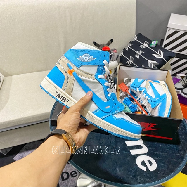 [GeekSneaker] Giày Jordan 1 UNC x Off White OW + Stock X | BigBuy360 - bigbuy360.vn